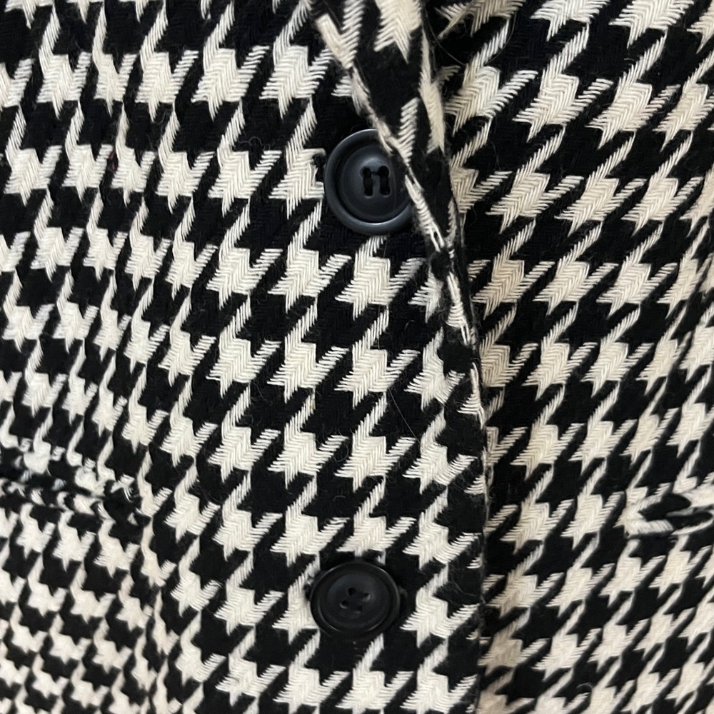 REQUIREMENTS Black & White Wool Houndstooth Vintage Coat Size 8 NWOT - Picture 5 of 10